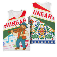 Hungary Basketball Jersey with Folk Musician Illustration Design and Traditional Floral - Wonder Print Shop