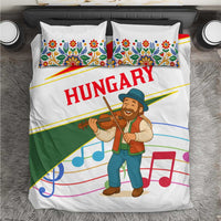 Hungary Bedding Set with Folk Musician Illustration Design and Traditional Floral - Wonder Print Shop