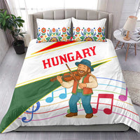Hungary Bedding Set with Folk Musician Illustration Design and Traditional Floral - Wonder Print Shop