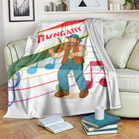 Hungary Blanket with Folk Musician Illustration Design and Traditional Floral - Wonder Print Shop