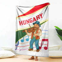 Hungary Blanket with Folk Musician Illustration Design and Traditional Floral - Wonder Print Shop