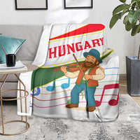 Hungary Blanket with Folk Musician Illustration Design and Traditional Floral - Wonder Print Shop