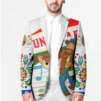 Hungary Blazer with Folk Musician Illustration Design and Traditional Floral - Wonder Print Shop