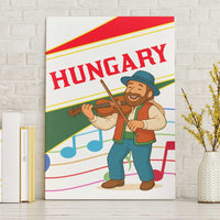 Hungary Canvas Wall Art with Folk Musician Illustration Design and Traditional Floral - Wonder Print Shop