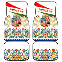 Hungary Car Mats with Folk Musician Illustration Design and Traditional Floral - Wonder Print Shop
