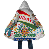 Hungary Cloak with Folk Musician Illustration Design and Traditional Floral - Wonder Print Shop