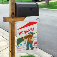 Hungary Garden Flag with Folk Musician Illustration Design and Traditional Floral - Wonder Print Shop