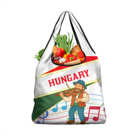 Hungary Grocery Bag with Folk Musician Illustration Design and Traditional Floral - Wonder Print Shop