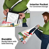 Hungary Grocery Bag with Folk Musician Illustration Design and Traditional Floral - Wonder Print Shop