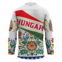 Hungary Hockey Jersey with Folk Musician Illustration Design and Traditional Floral - Wonder Print Shop