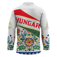 Hungary Hockey Jersey with Folk Musician Illustration Design and Traditional Floral - Wonder Print Shop