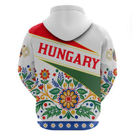 Hungary Hoodie with Folk Musician Illustration Design and Traditional Floral - Wonder Print Shop