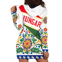 Hungary Hoodie Dress with Folk Musician Illustration Design and Traditional Floral - Wonder Print Shop