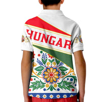 Hungary Kid Polo Shirt with Folk Musician Illustration Design and Traditional Floral - Wonder Print Shop