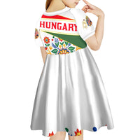 Hungary Kid Short Sleeve Dress with Folk Musician Illustration Design and Traditional Floral - Wonder Print Shop