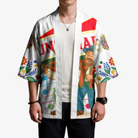 Hungary Kimono with Folk Musician Illustration Design and Traditional Floral - Wonder Print Shop