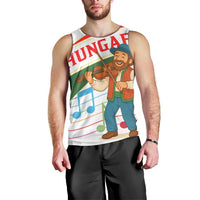 Hungary Men Tank Top with Folk Musician Illustration Design and Traditional Floral - Wonder Print Shop