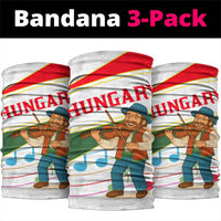 Hungary Neck Gaiter with Folk Musician Illustration Design and Traditional Floral - Wonder Print Shop