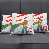 Hungary Pillow Cover with Folk Musician Illustration Design and Traditional Floral - Wonder Print Shop