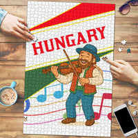 Hungary Puzzle with Folk Musician Illustration Design and Traditional Floral - Wonder Print Shop
