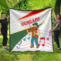 Hungary Quilt with Folk Musician Illustration Design and Traditional Floral - Wonder Print Shop