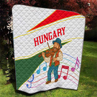 Hungary Quilt with Folk Musician Illustration Design and Traditional Floral - Wonder Print Shop