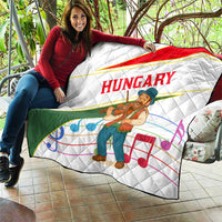 Hungary Quilt with Folk Musician Illustration Design and Traditional Floral - Wonder Print Shop