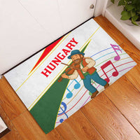 Hungary Rubber Doormat with Folk Musician Illustration Design and Traditional Floral - Wonder Print Shop