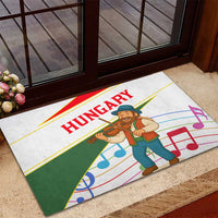 Hungary Rubber Doormat with Folk Musician Illustration Design and Traditional Floral - Wonder Print Shop