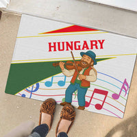 Hungary Rubber Doormat with Folk Musician Illustration Design and Traditional Floral - Wonder Print Shop