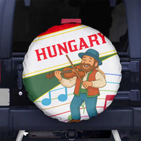 Hungary Spare Tire Cover with Folk Musician Illustration Design and Traditional Floral - Wonder Print Shop
