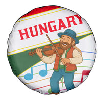 Hungary Spare Tire Cover with Folk Musician Illustration Design and Traditional Floral - Wonder Print Shop