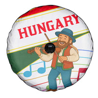 Hungary Spare Tire Cover with Folk Musician Illustration Design and Traditional Floral - Wonder Print Shop