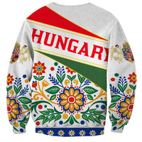 Hungary Sweatshirt with Folk Musician Illustration Design and Traditional Floral - Wonder Print Shop