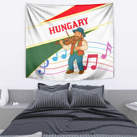 Hungary Tapestry with Folk Musician Illustration Design and Traditional Floral - Wonder Print Shop