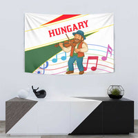 Hungary Tapestry with Folk Musician Illustration Design and Traditional Floral - Wonder Print Shop