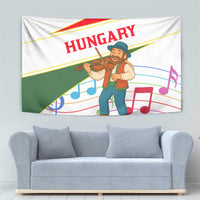 Hungary Tapestry with Folk Musician Illustration Design and Traditional Floral - Wonder Print Shop