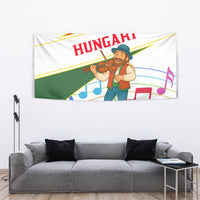 Hungary Tapestry with Folk Musician Illustration Design and Traditional Floral - Wonder Print Shop