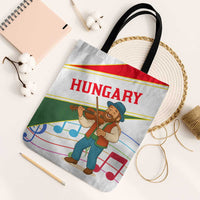 Hungary Tote Bag with Folk Musician Illustration Design and Traditional Floral - Wonder Print Shop
