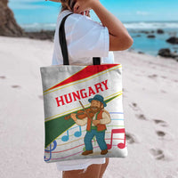 Hungary Tote Bag with Folk Musician Illustration Design and Traditional Floral - Wonder Print Shop