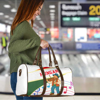 Hungary Travel Bag with Folk Musician Illustration Design and Traditional Floral - Wonder Print Shop
