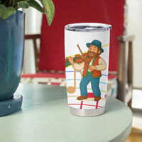 Hungary Tumbler Cup with Folk Musician Illustration Design and Traditional Floral - Wonder Print Shop
