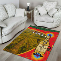 Hungary Area Rug with Tokaj Vineyard Illustration Design and Grape Wine - Wonder Print Shop