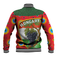 Hungary Baseball Jacket with Tokaj Vineyard Illustration Design and Grape Wine - Wonder Print Shop