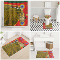 Hungary Bathroom Set with Tokaj Vineyard Illustration Design and Grape Wine - Wonder Print Shop