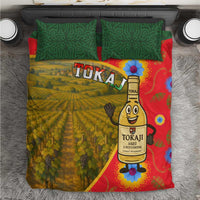 Hungary Bedding Set with Tokaj Vineyard Illustration Design and Grape Wine - Wonder Print Shop