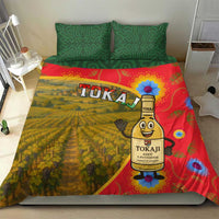 Hungary Bedding Set with Tokaj Vineyard Illustration Design and Grape Wine - Wonder Print Shop
