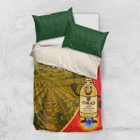 Hungary Bedding Set with Tokaj Vineyard Illustration Design and Grape Wine - Wonder Print Shop
