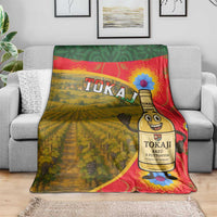 Hungary Blanket with Tokaj Vineyard Illustration Design and Grape Wine - Wonder Print Shop