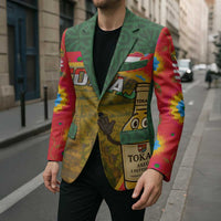 Hungary Blazer with Tokaj Vineyard Illustration Design and Grape Wine - Wonder Print Shop